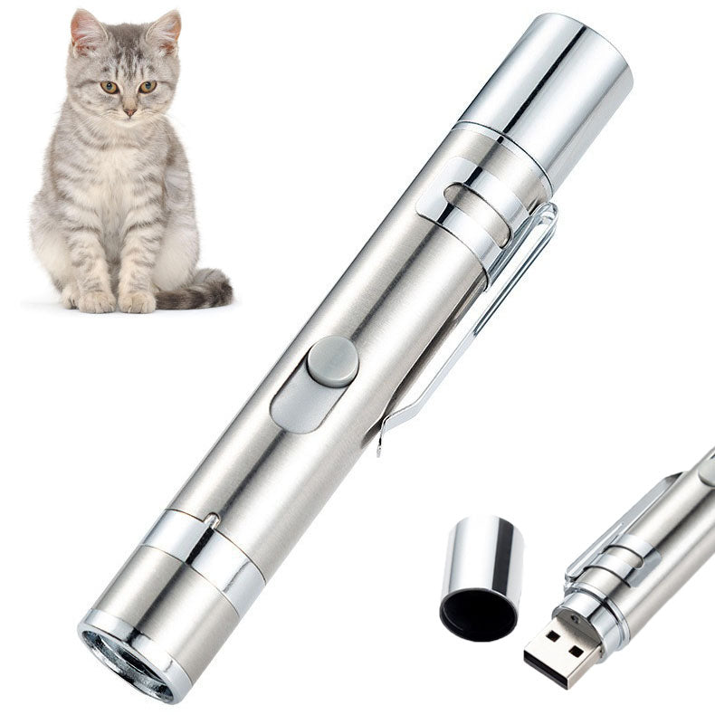 2pack -High Quality Pet Toy USB Rechargeable Modern Cat Laser Toy Indoor Exercising Walking Laser Pen Multi-pattern Cat Toy